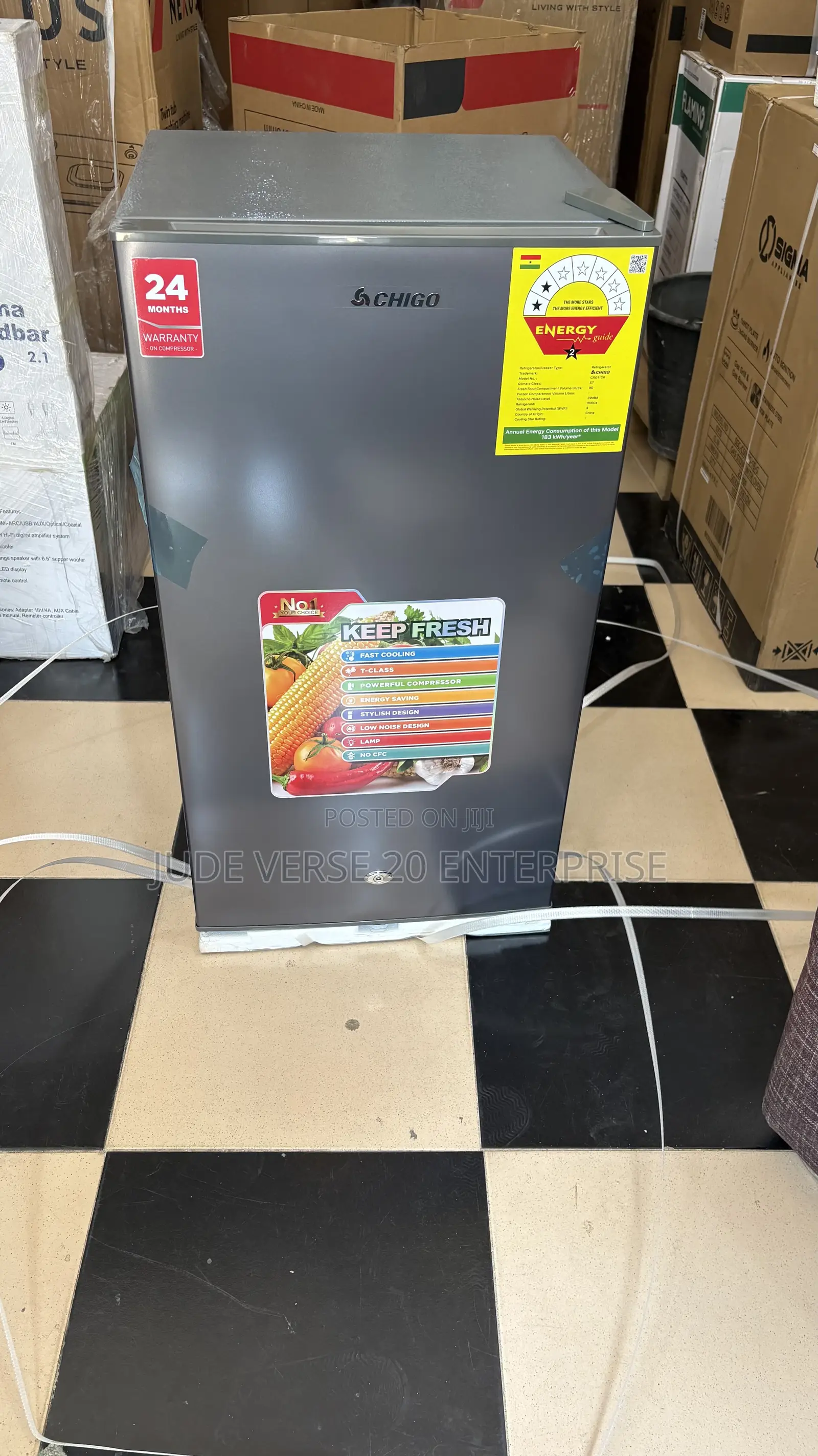 Chigo Table Top Fridge With 2 Years Warranty-90liters