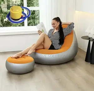 Inflatable Sofa With Footrest And A Free Pump