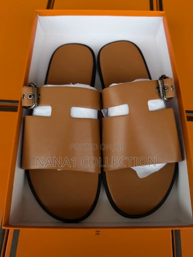 Men’S Genuine Leather Hermes Slippers “9 Color Types”