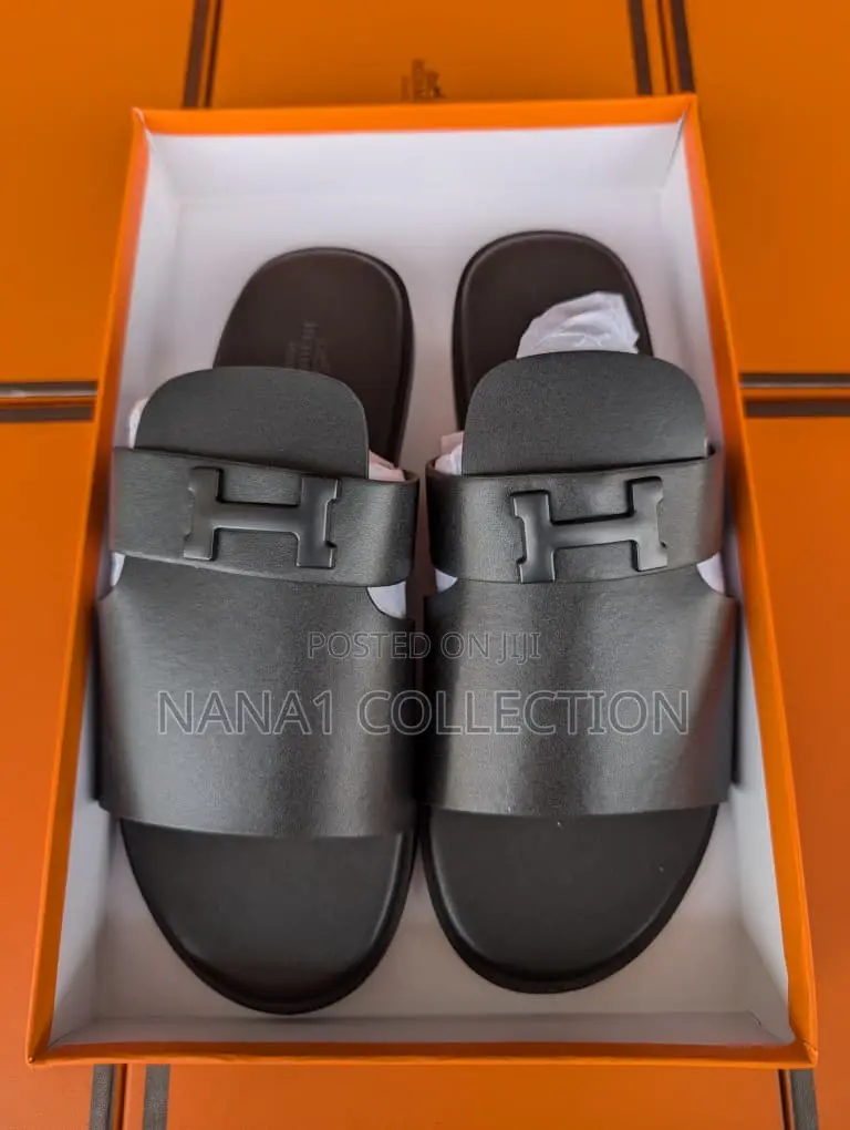 Men’S Genuine Leather Hermes Slippers “9 Color Types”