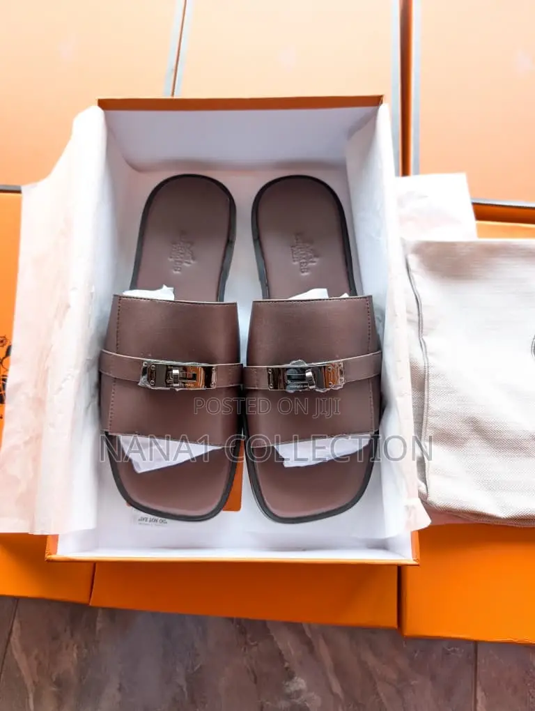 Men’S Genuine Leather Hermes Slippers “9 Color Types”