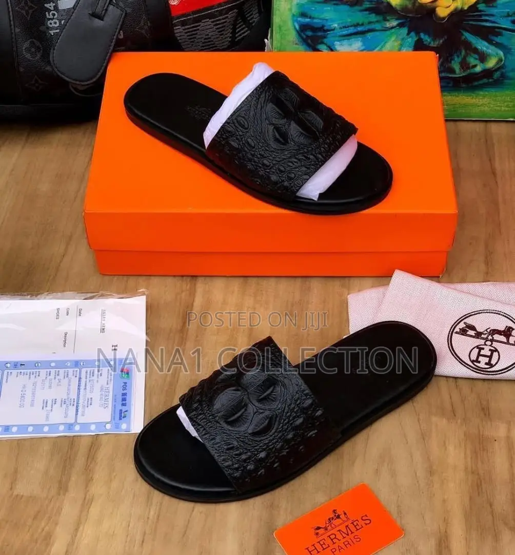 Men’S Genuine Leather Hermes Slippers “9 Color Types”