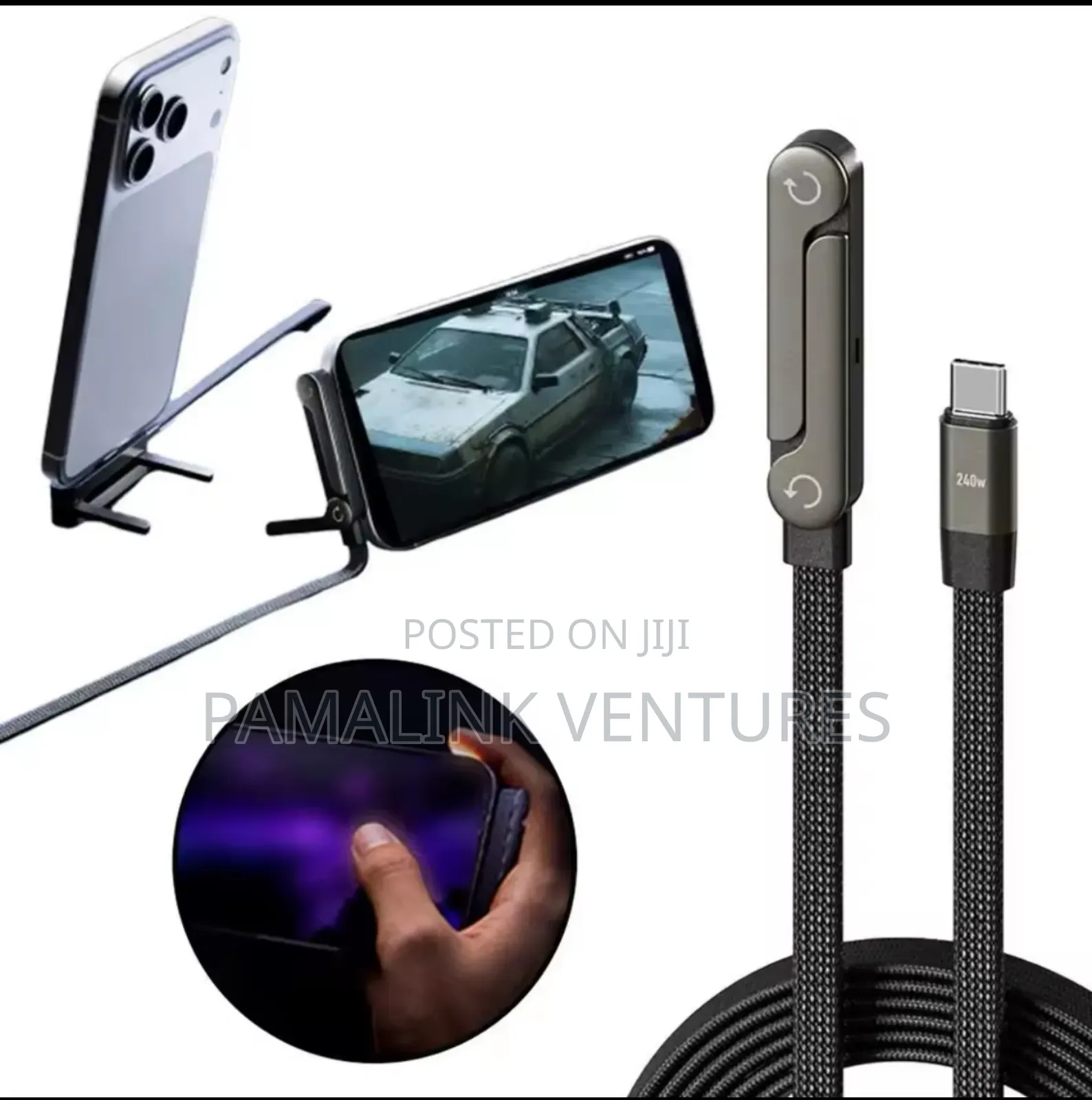 2-In1 240w Fast Charging Foldable Bracket Data Cable