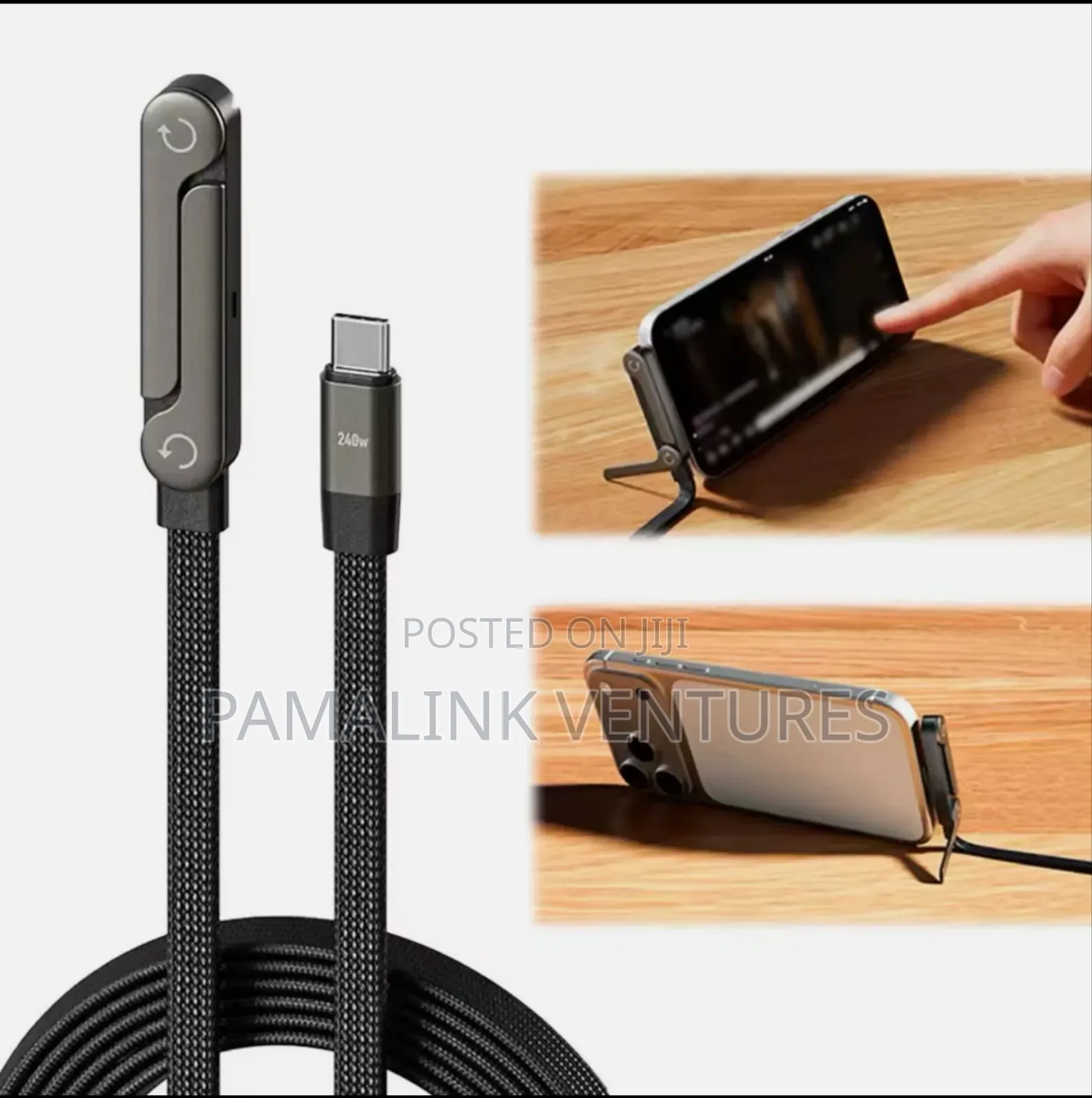 2-In1 240w Fast Charging Foldable Bracket Data Cable