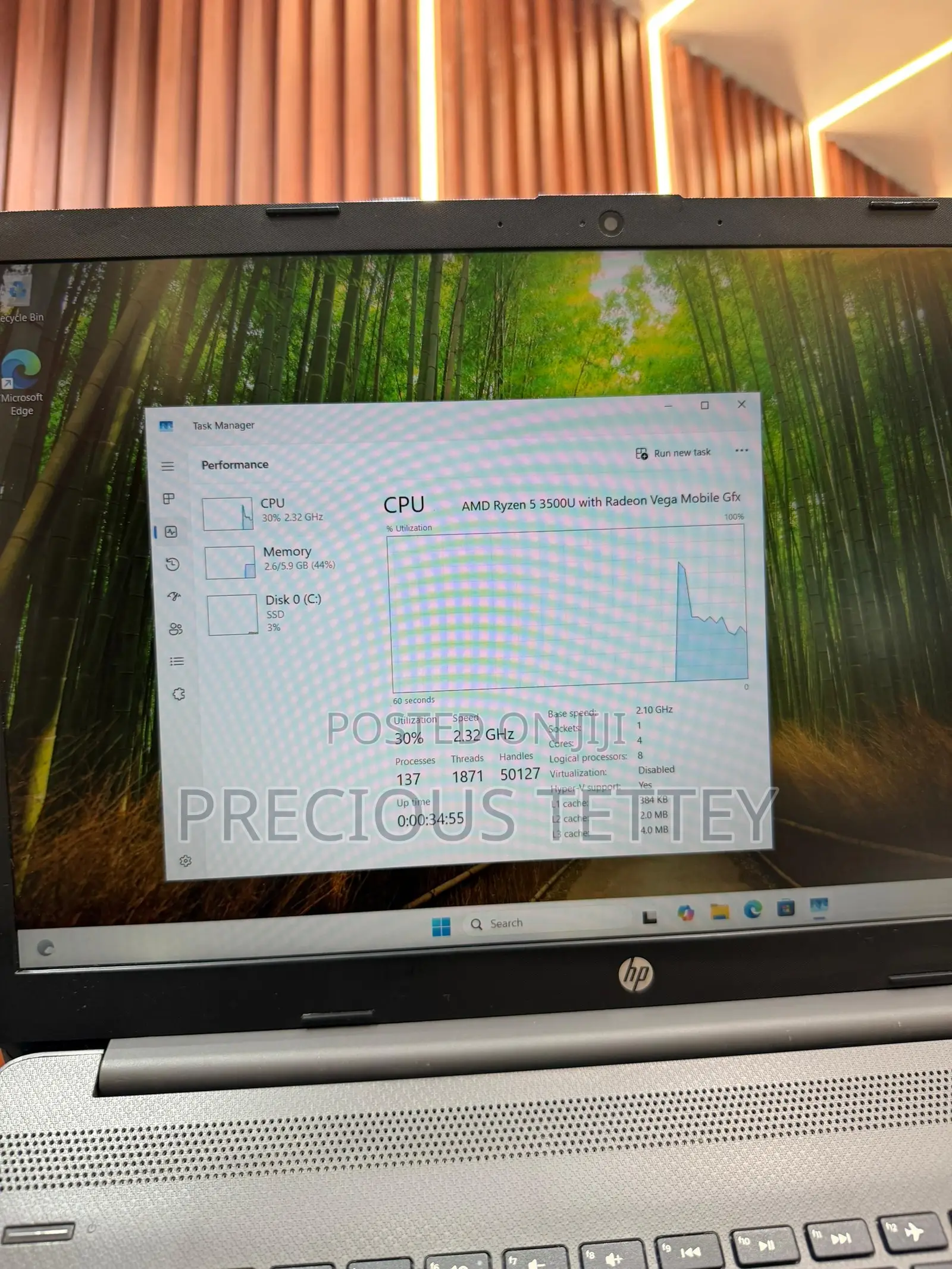 Laptop HP 15-Dw0037wm 8GB AMD Ryzen 5 SSD 256GB