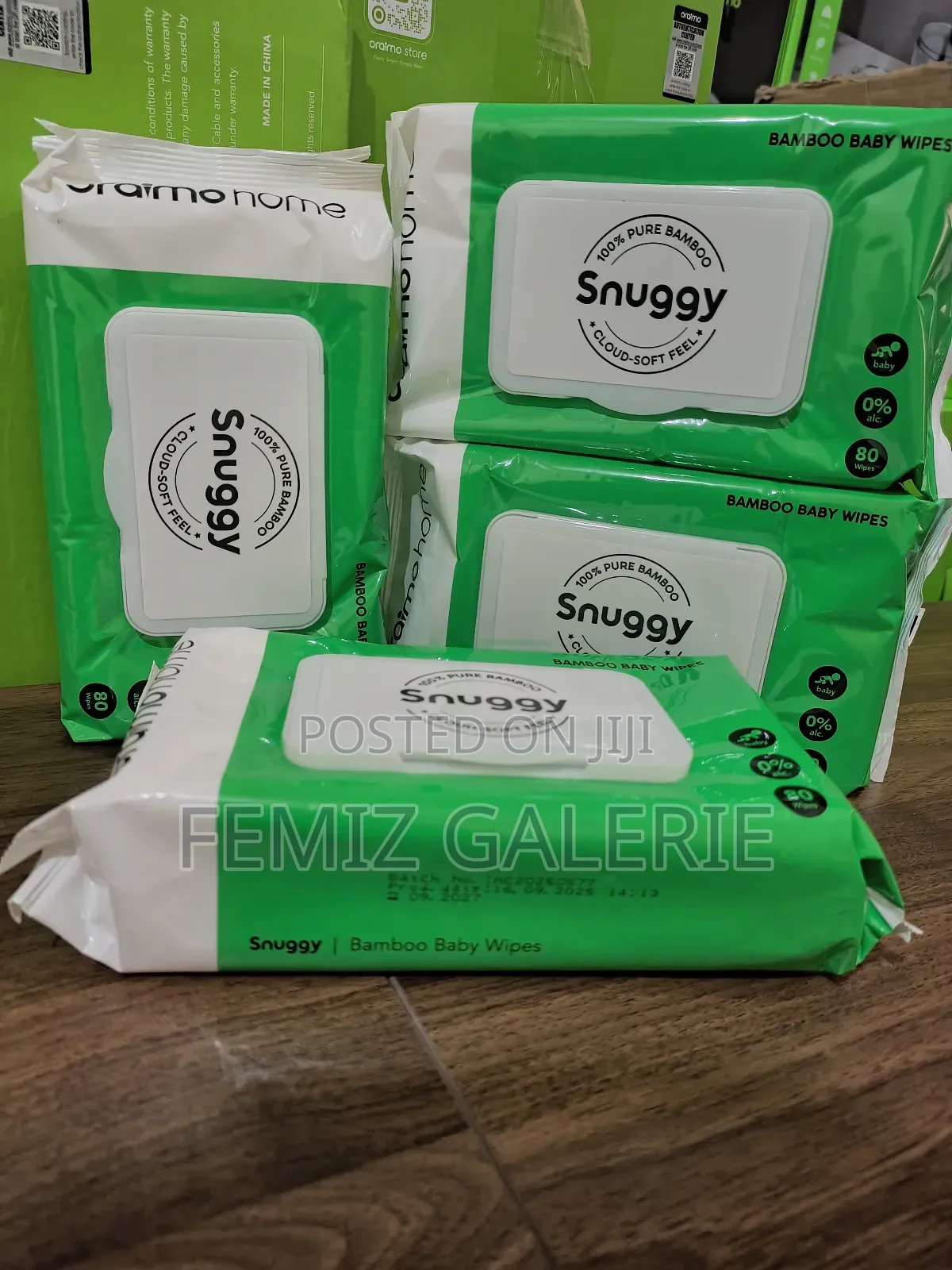 Oraimo Snuggy 100% Pure Bamboo Cloud-Soft Baby Wipes
