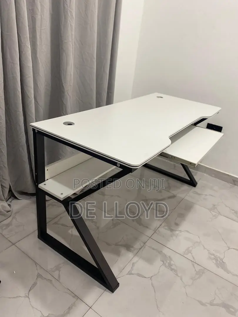 Multipurpose Table With Shelves And Keyboard Desk