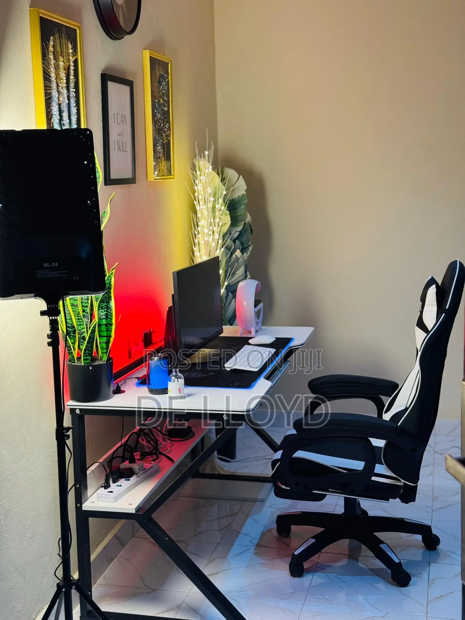 Multipurpose Table With Shelves And Keyboard Desk