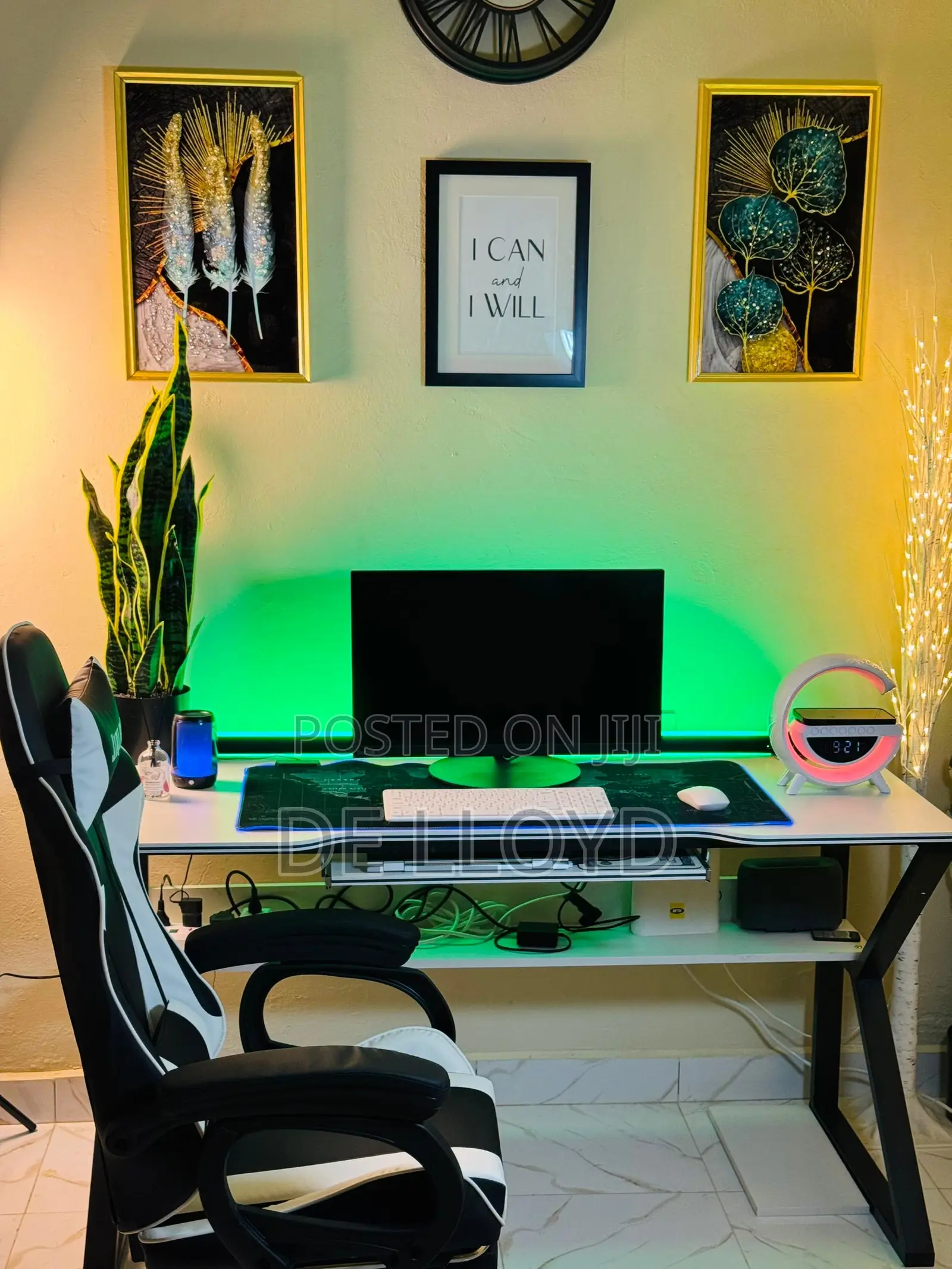 Multipurpose Table With Shelves And Keyboard Desk