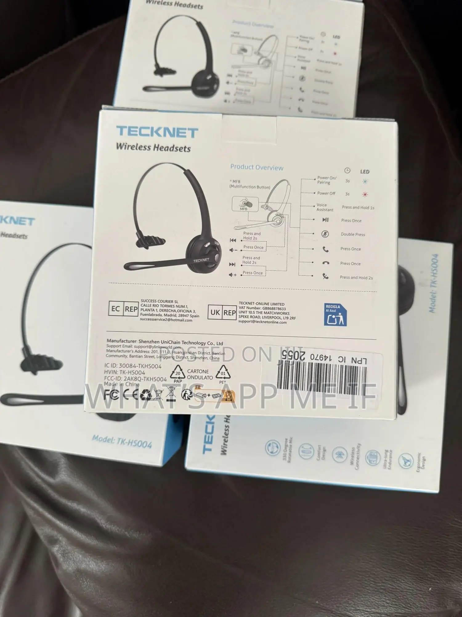 Tecknet Bluear Headphones With Noise Cancelling Microphone