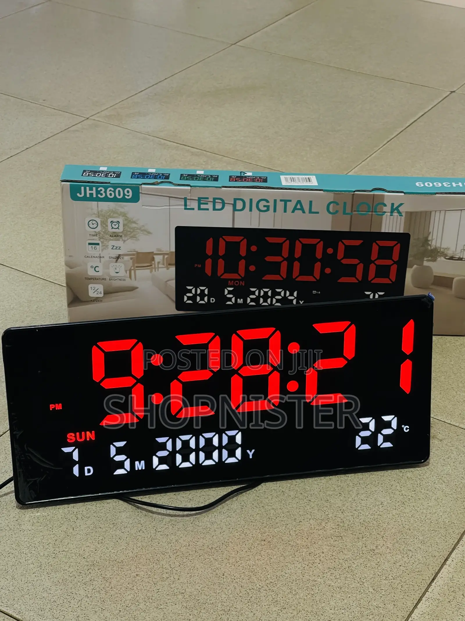 Digital Wall Clock With Thermometer