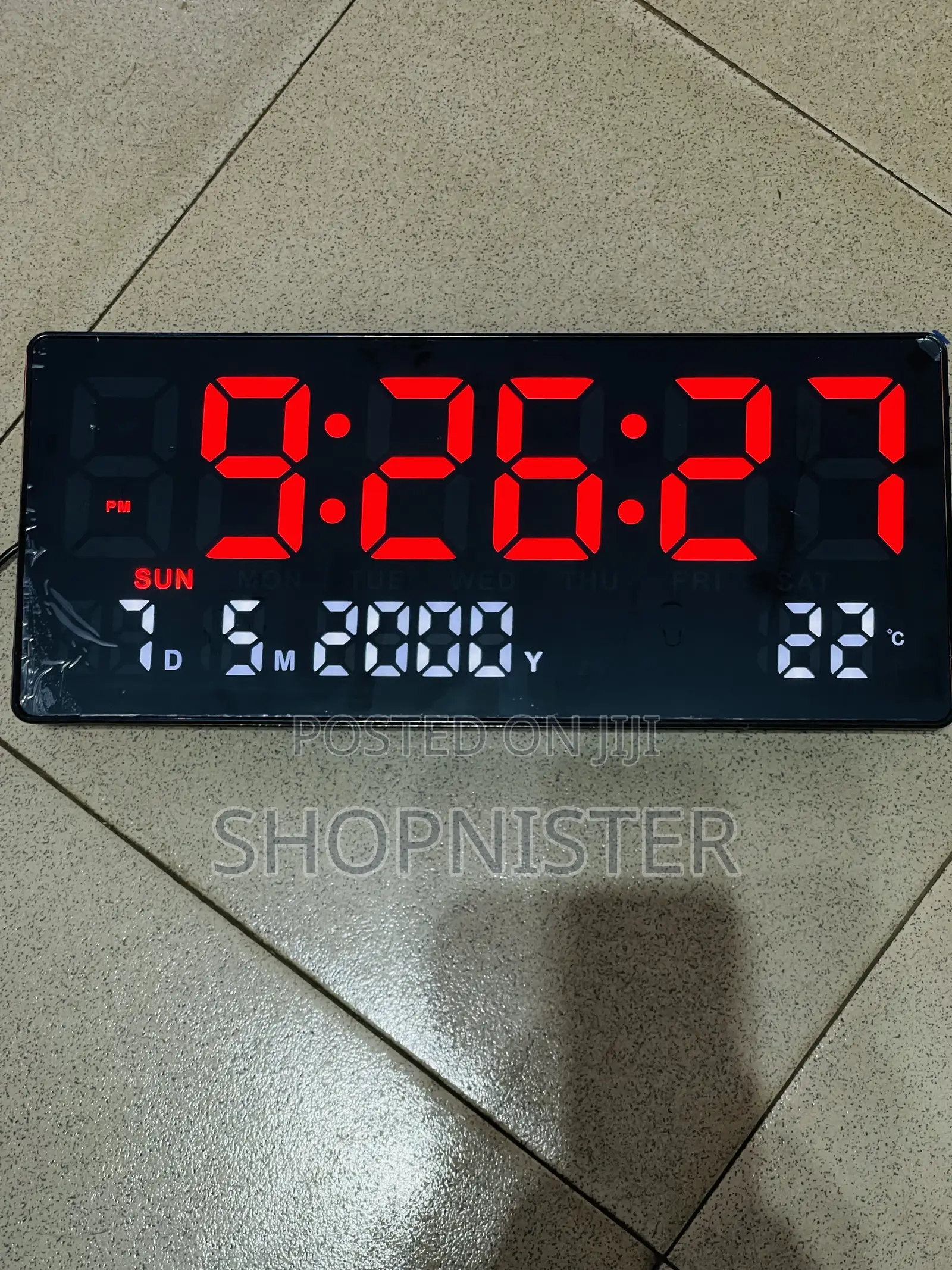 Digital Wall Clock With Thermometer