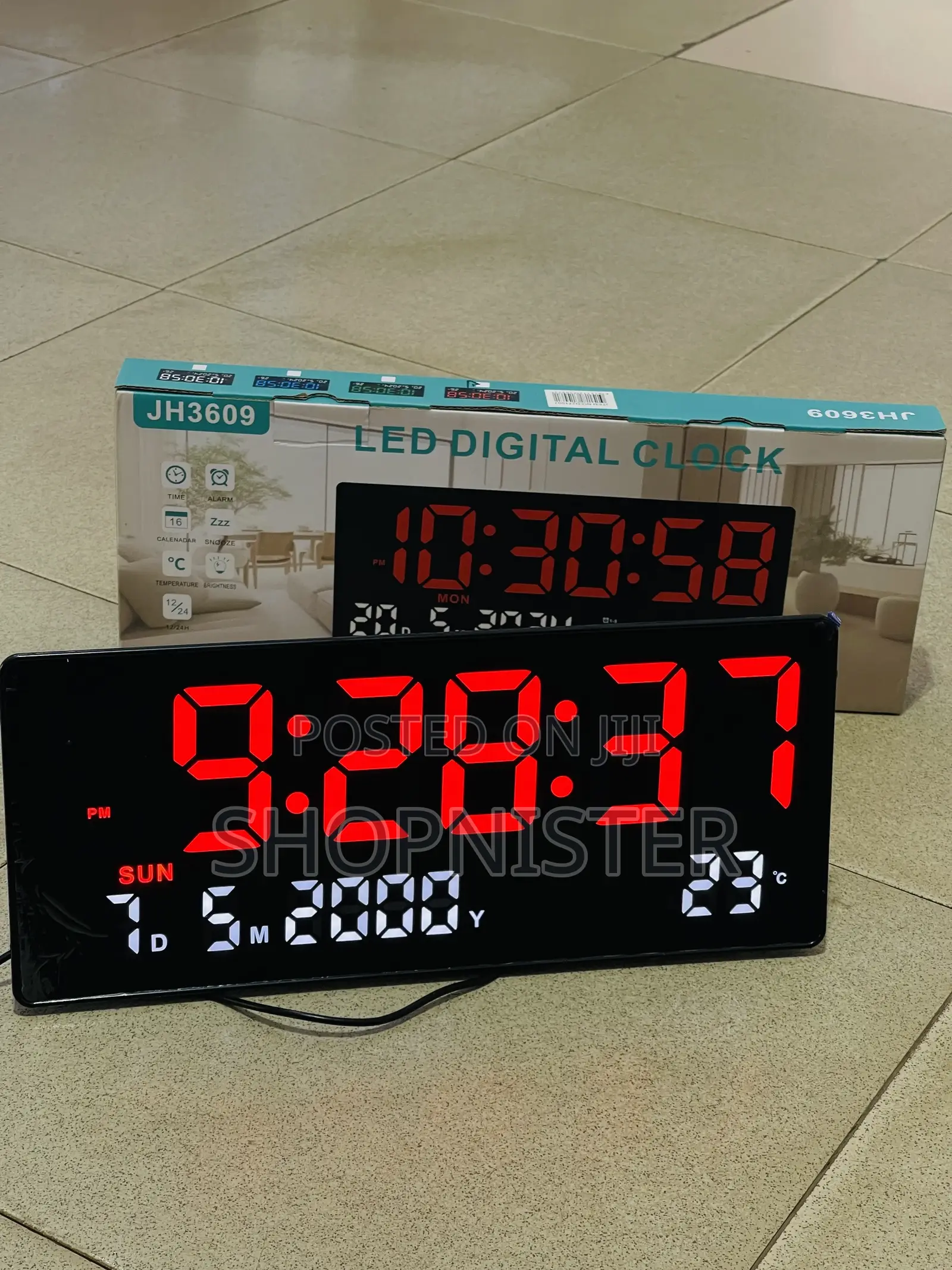 Digital Wall Clock With Thermometer