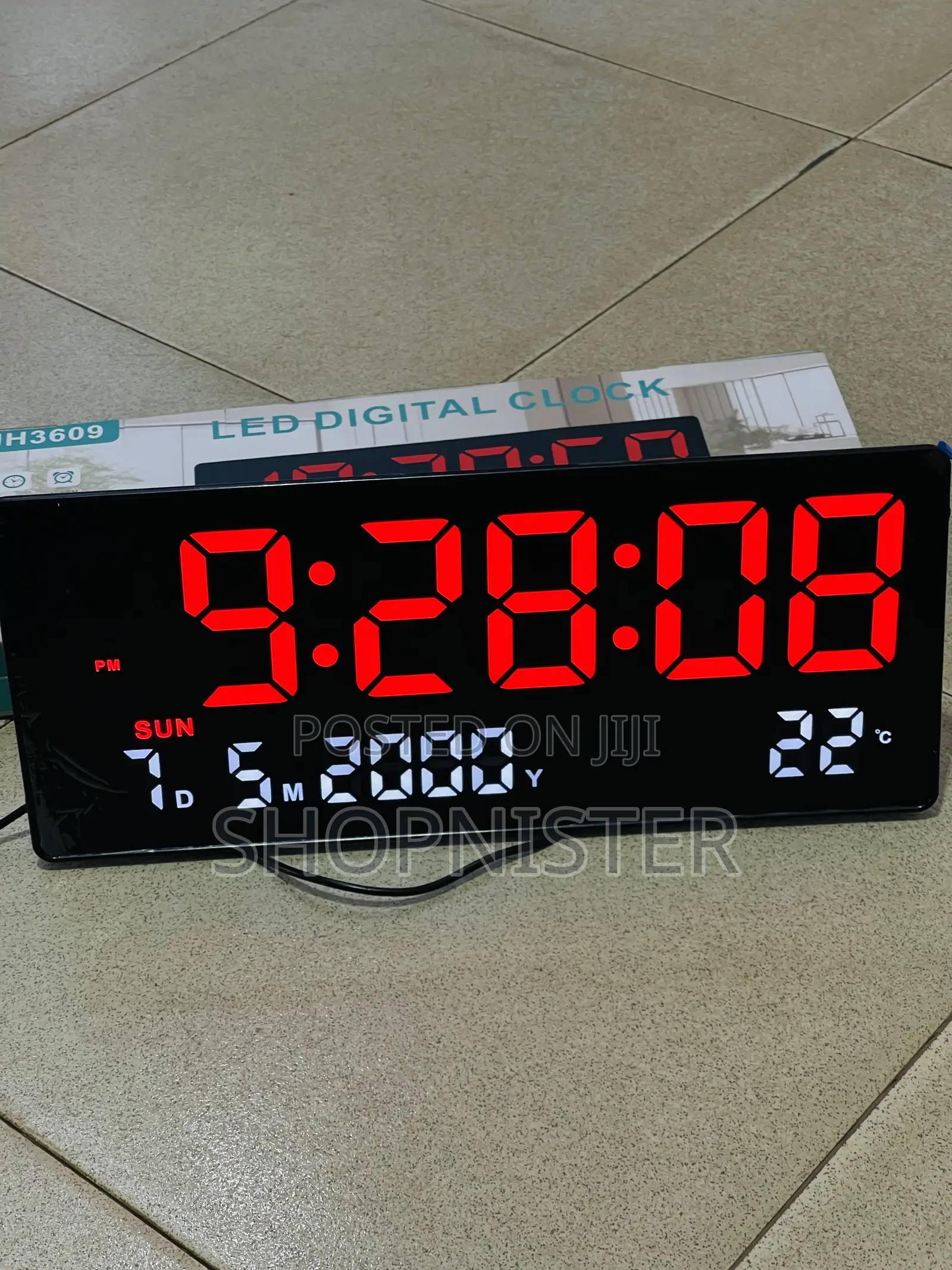 Digital Wall Clock With Thermometer