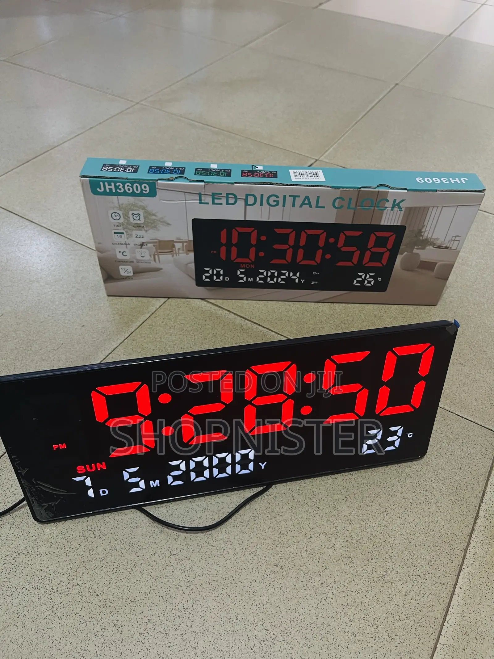Digital Wall Clock With Thermometer