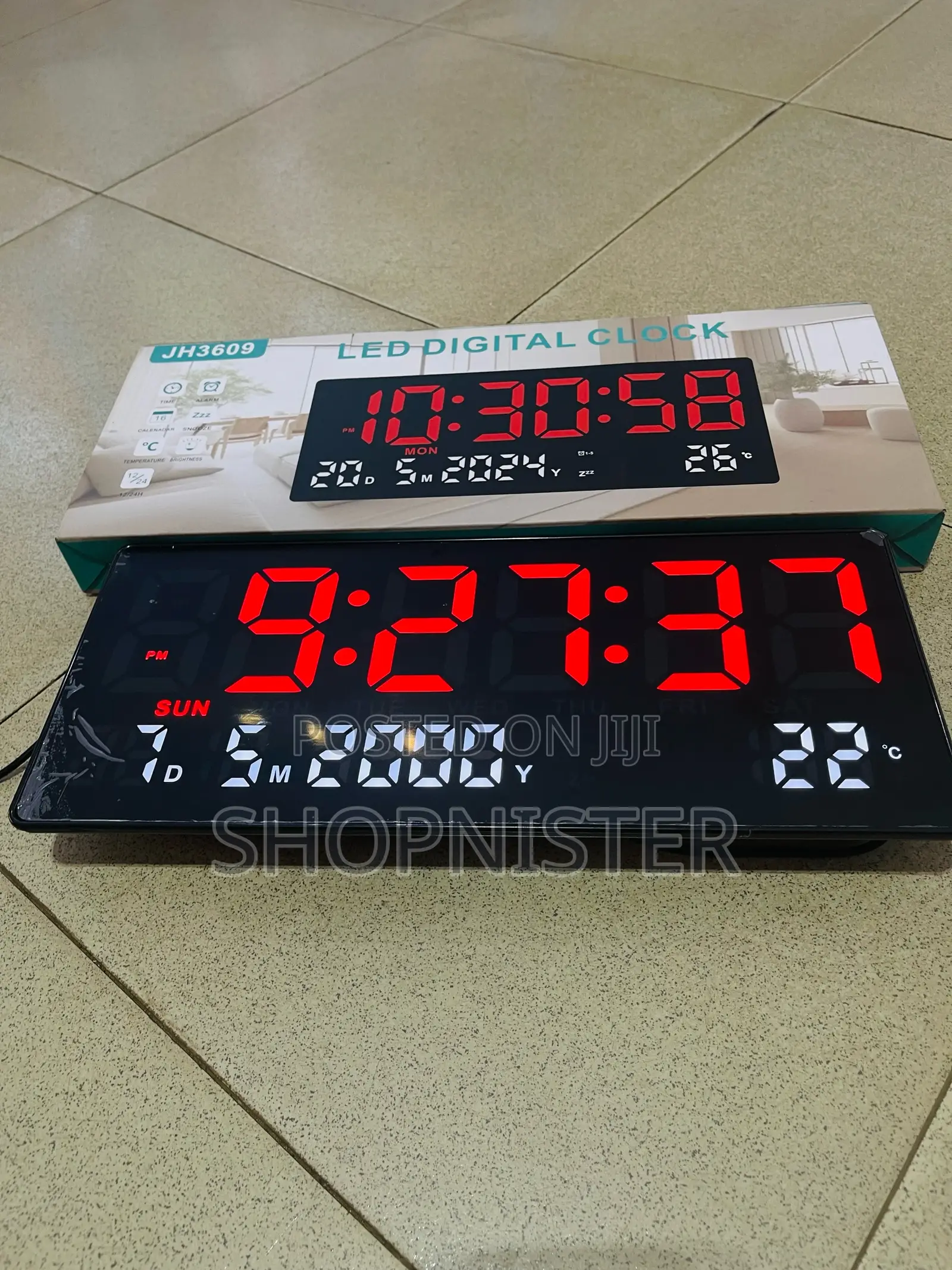 Digital Wall Clock With Thermometer