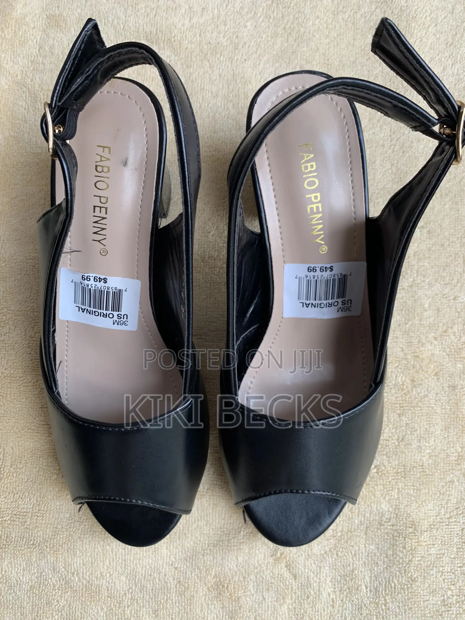 Black Sling Black High Heel