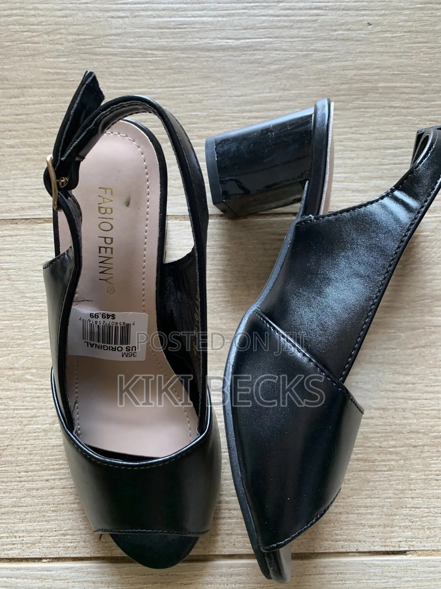 Black Sling Black High Heel