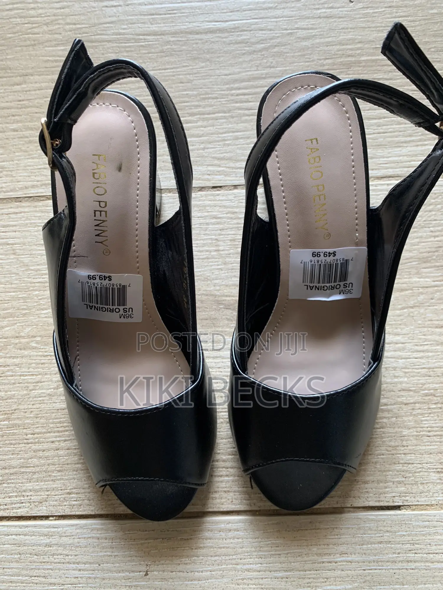 Black Sling Black High Heel