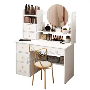 Dresser and Chair With Led Light Mirror