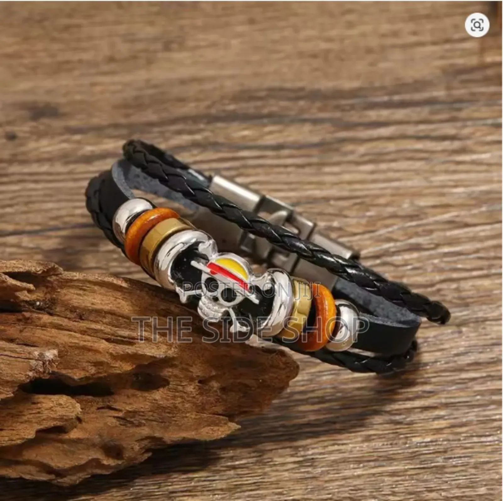 One Piece Straw Hat Leather Bracelet