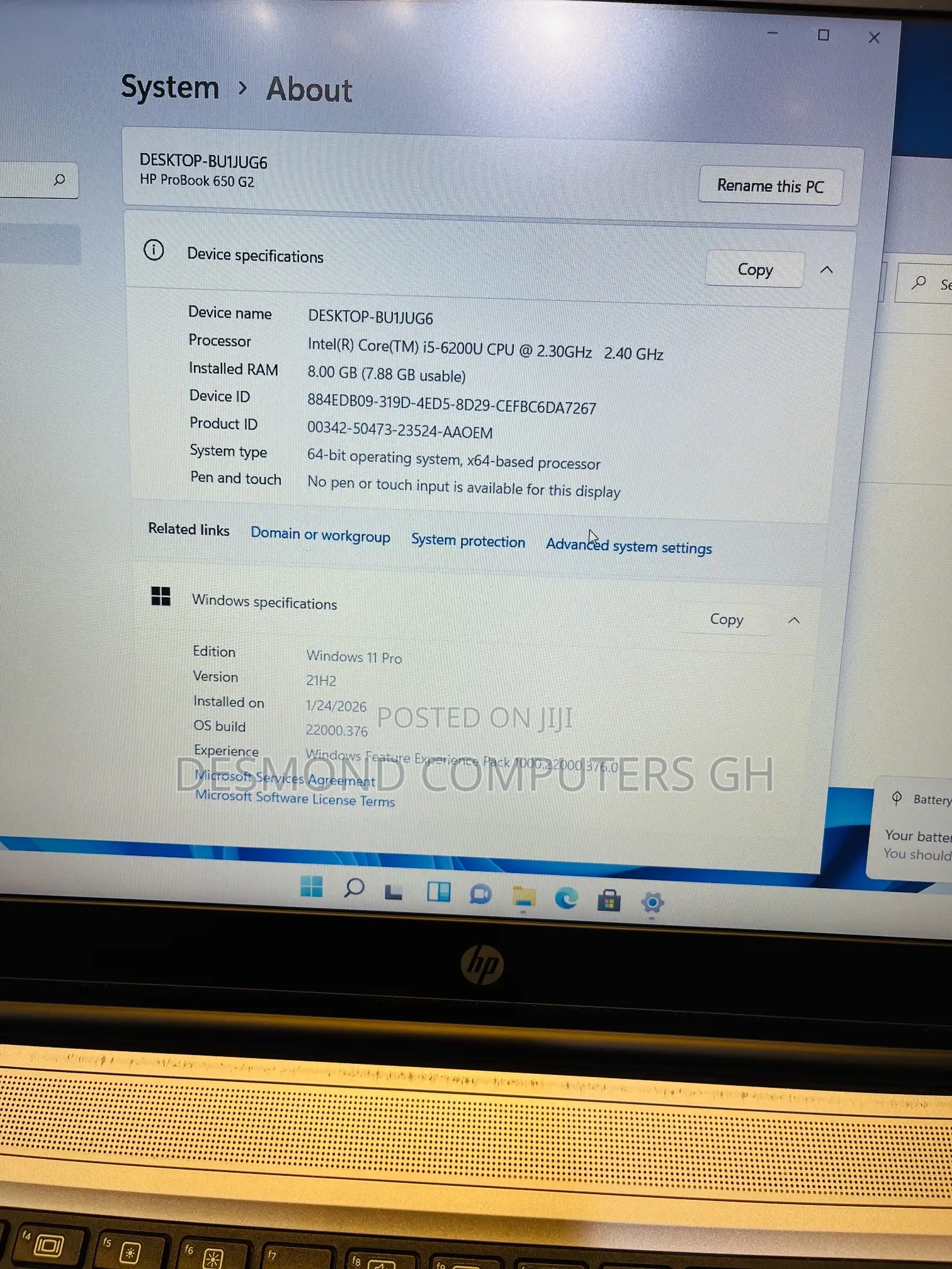 Laptop HP 650 G2 8GB Intel Core I5 SSD 128GB
