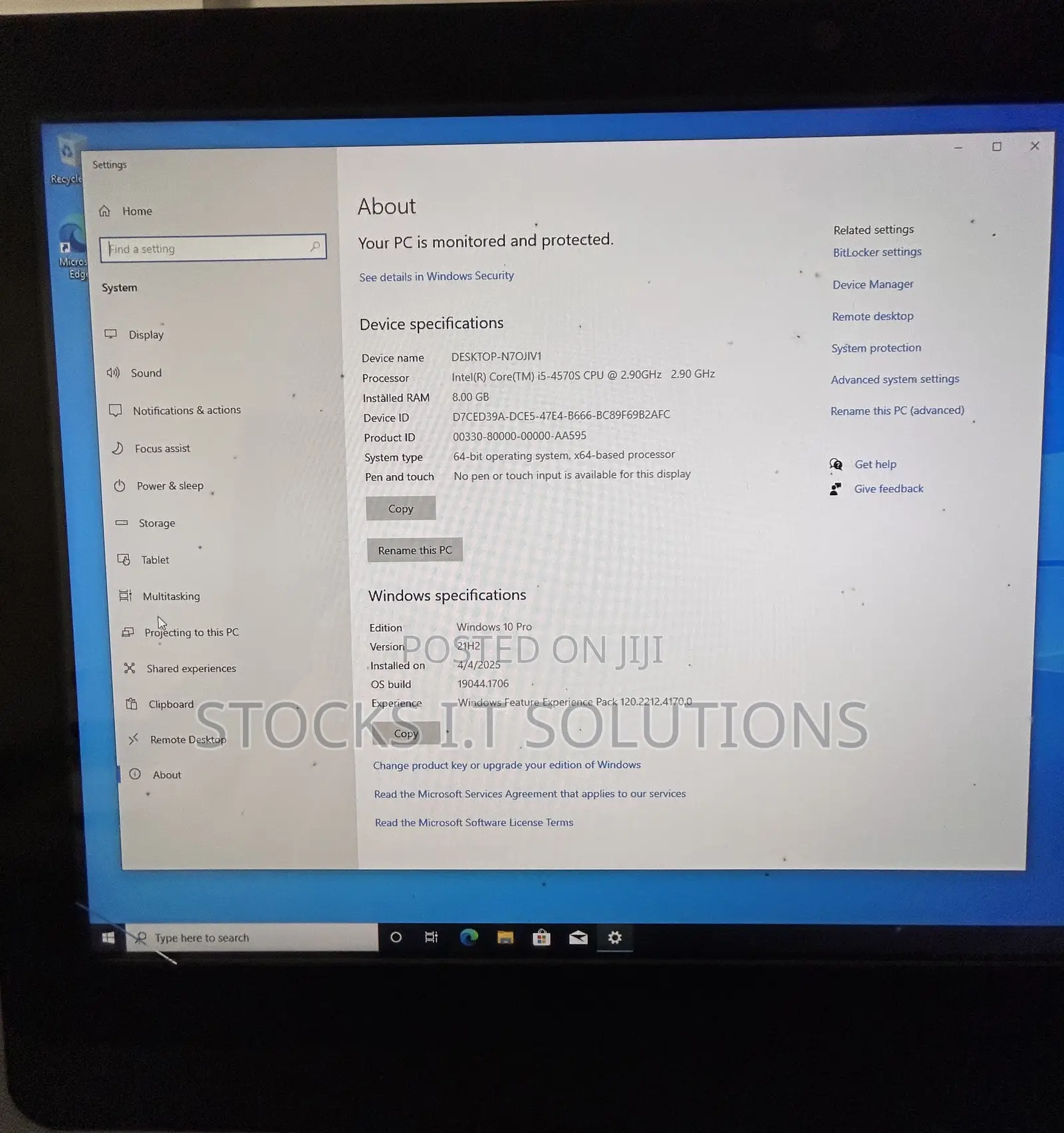 Desktop Computer Dell OptiPlex 9020 8GB Intel Core I5 HDD 500GB