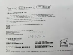 New Laptop Apple MacBook Pro 2025 M5 24GB Apple M5 SSD 1T