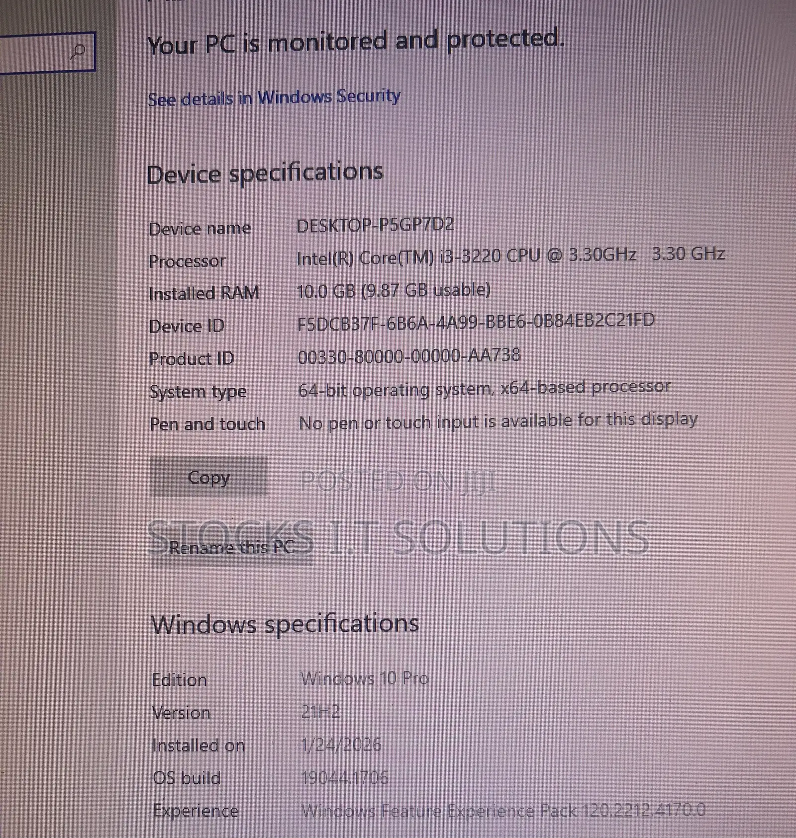 Desktop Computer HP 8GB Intel Core i3 HDD 500GB
