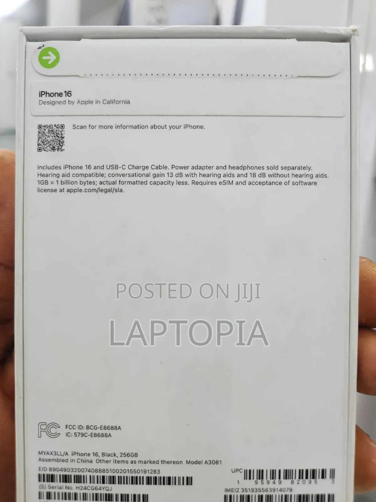 New Apple iPhone 16 128 GB Black