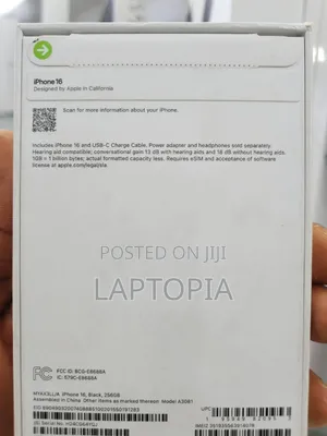 New Apple iPhone 16 128 GB Black
