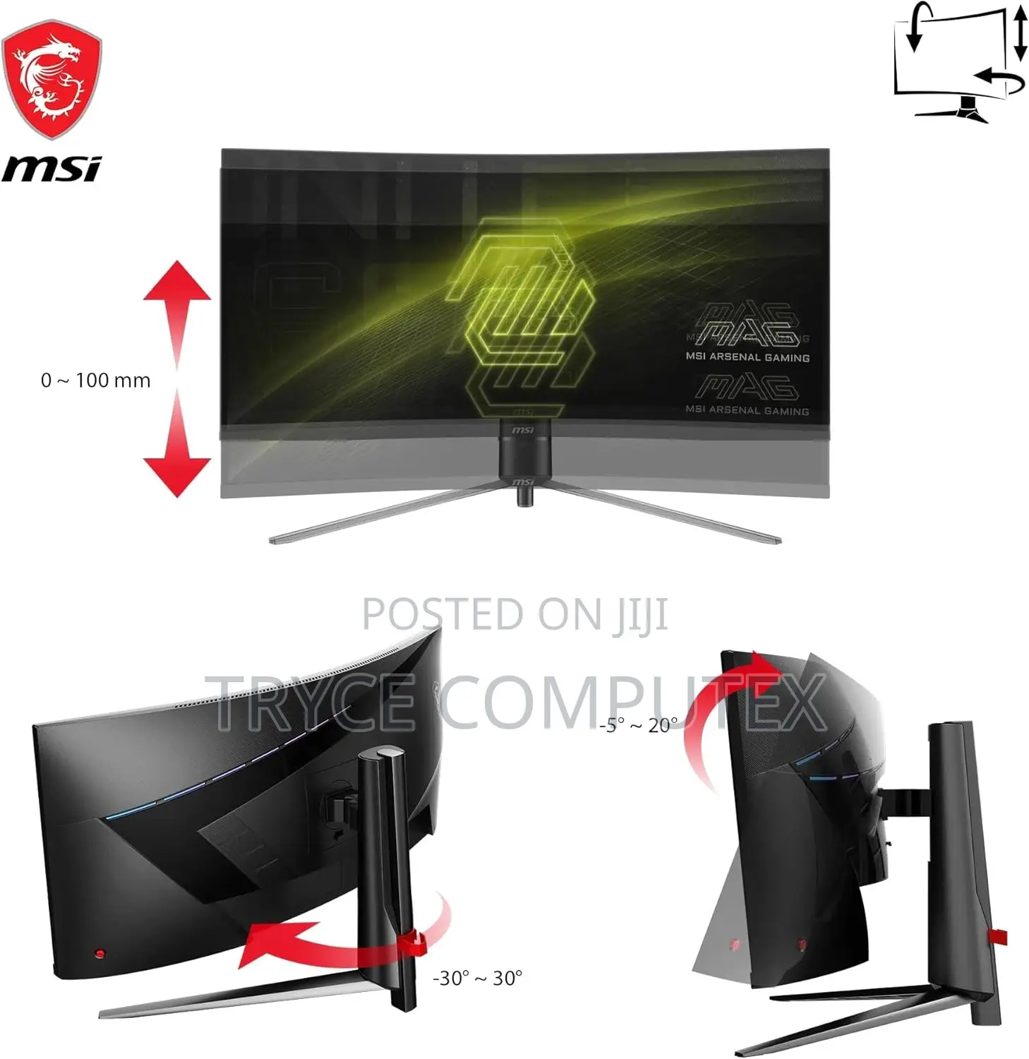 Msi Mag 345cqr 34" 1440p 180 Hz Ultrawide Curved Gaming Monitor