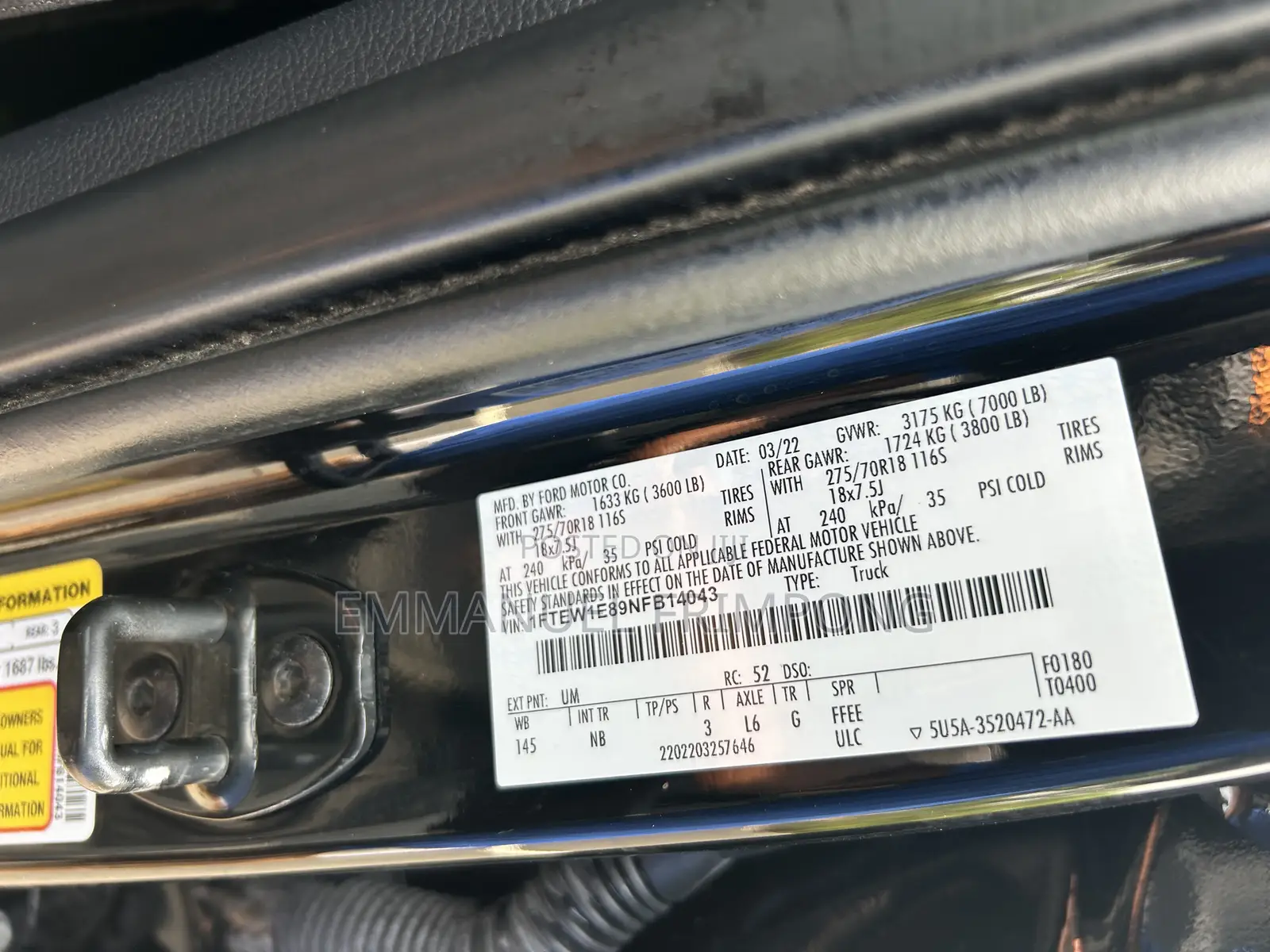 Ford F-150 Tremor 2023 Black
