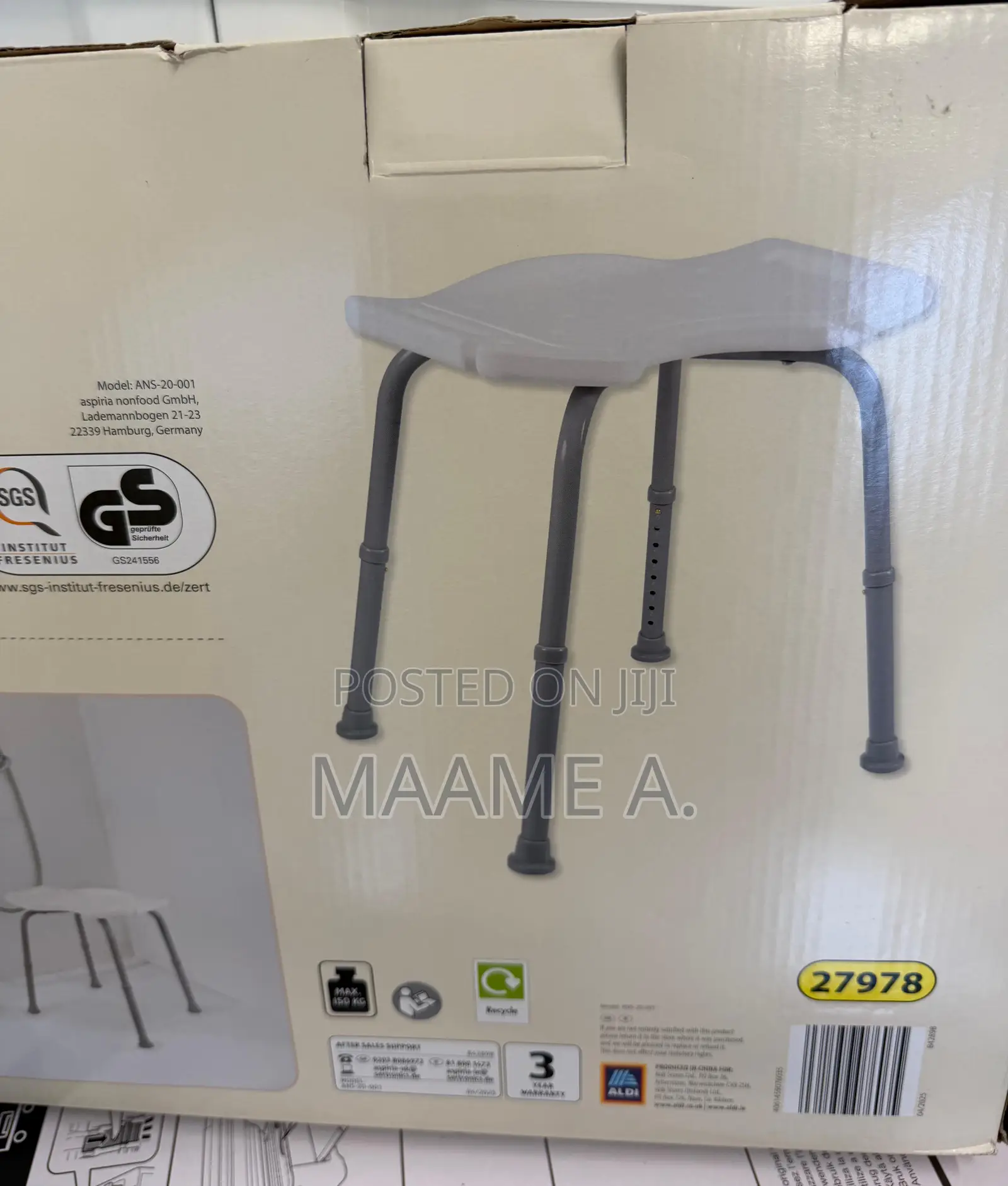 Shower Chair Height Adjustable Tub Seat Bathroom