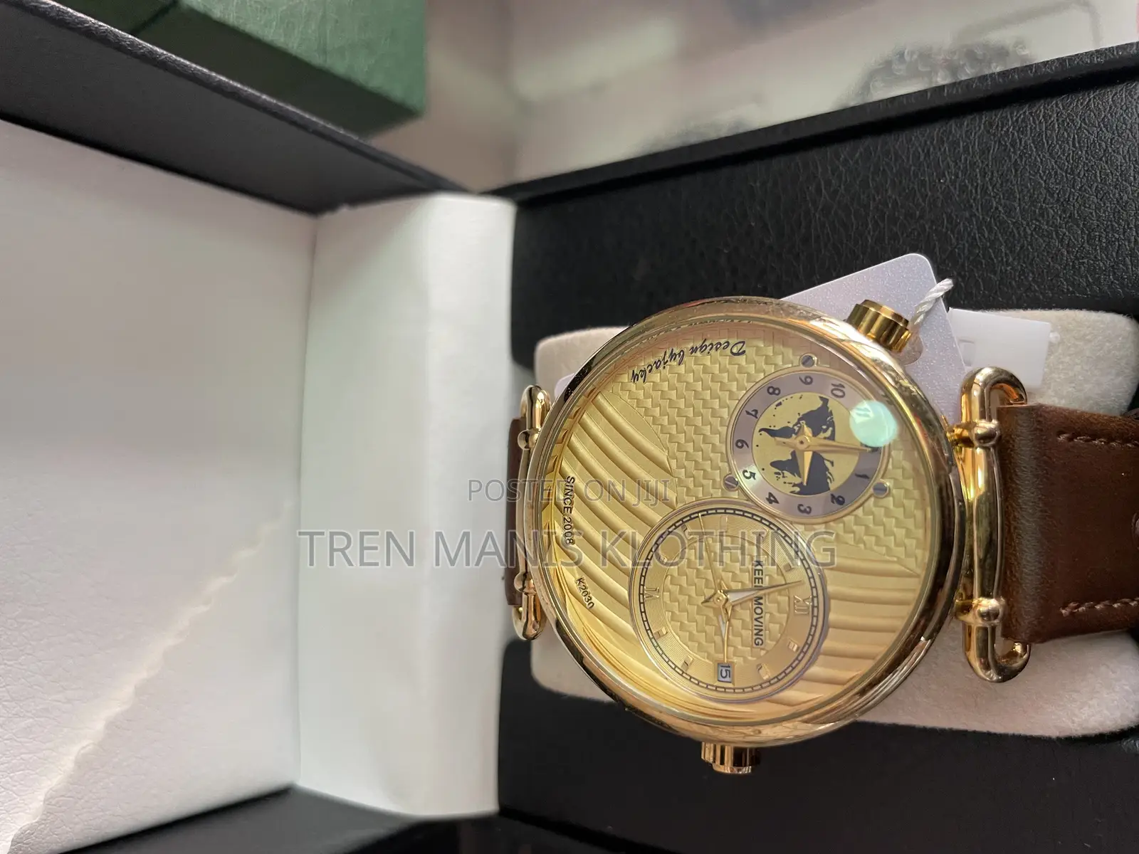 Keep Moving (Double Time) Men’S Brown Leather Watch