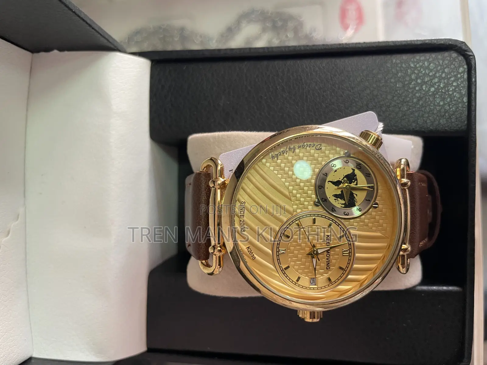 Keep Moving (Double Time) Men’S Brown Leather Watch