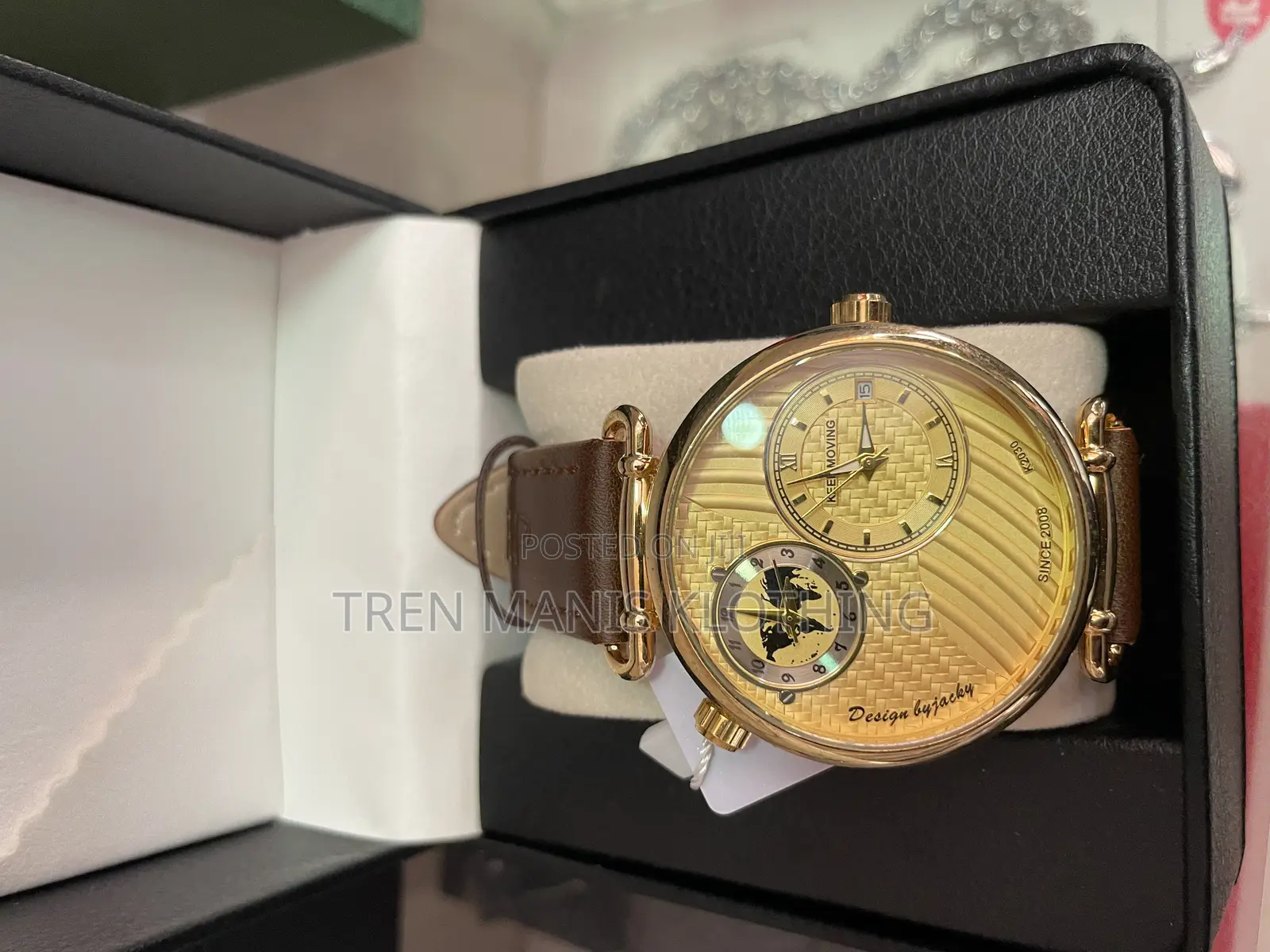 Keep Moving (Double Time) Men’S Brown Leather Watch