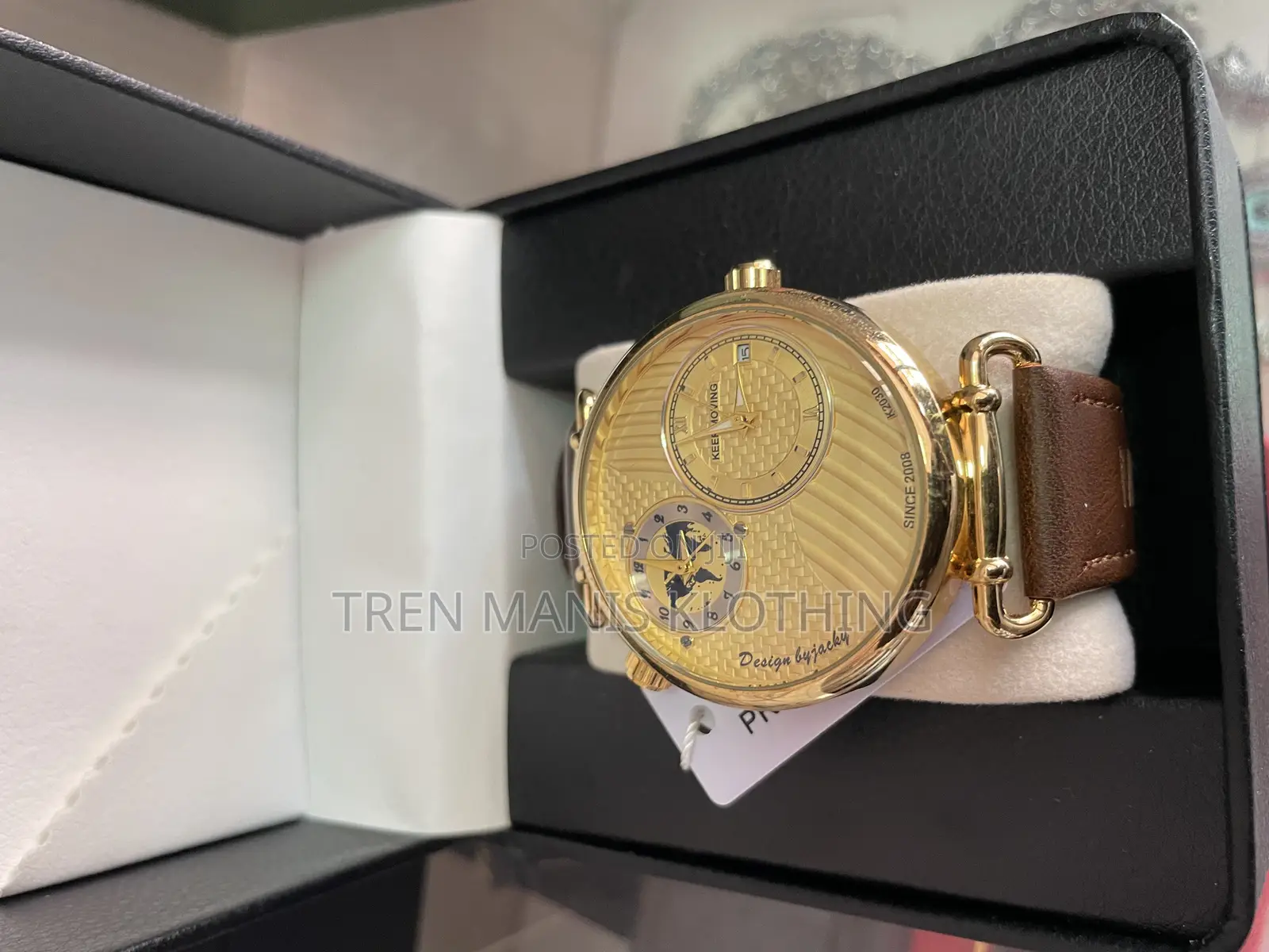 Keep Moving (Double Time) Men’S Brown Leather Watch
