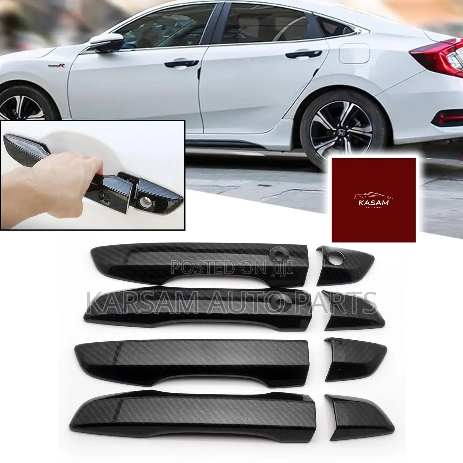 Honda Civic 2016 to 2020 Handle Covers Carbon Fibre