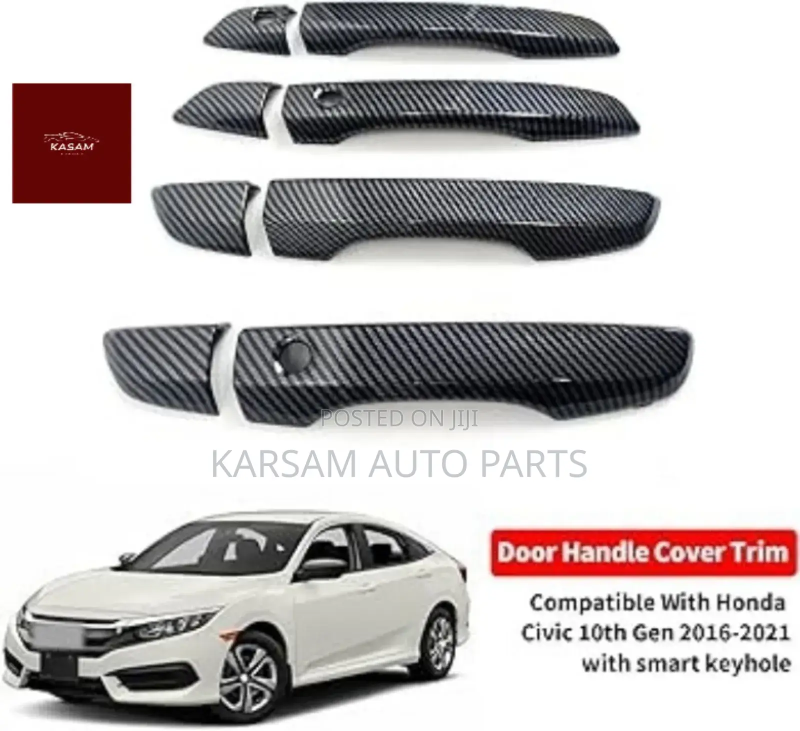 Honda Civic 2016 to 2020 Handle Covers Carbon Fibre