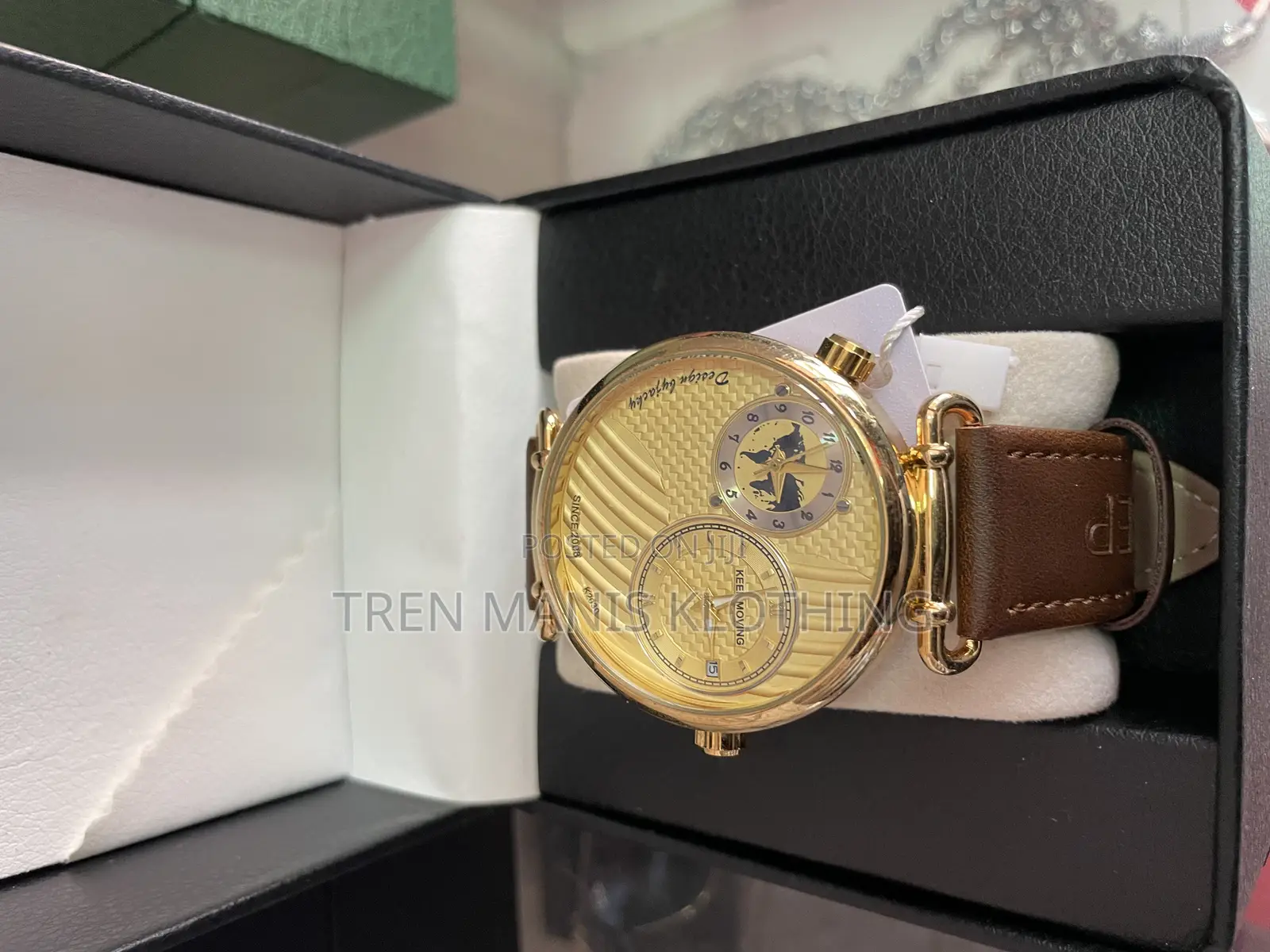 Keep Moving (Double Time) Men’S Brown Leather Watch