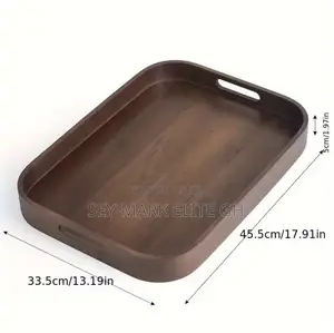 3 Set Quality Dark Wooden Serving Tray