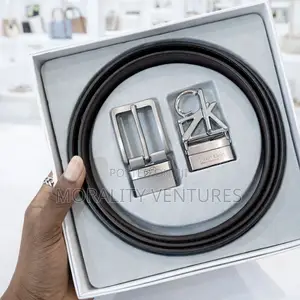 Calvin Klein Leather Belt With Multiple Buckles