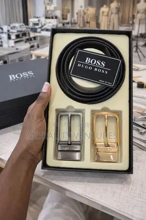 Hugo Boss Leather Belt With Multiple Buckles