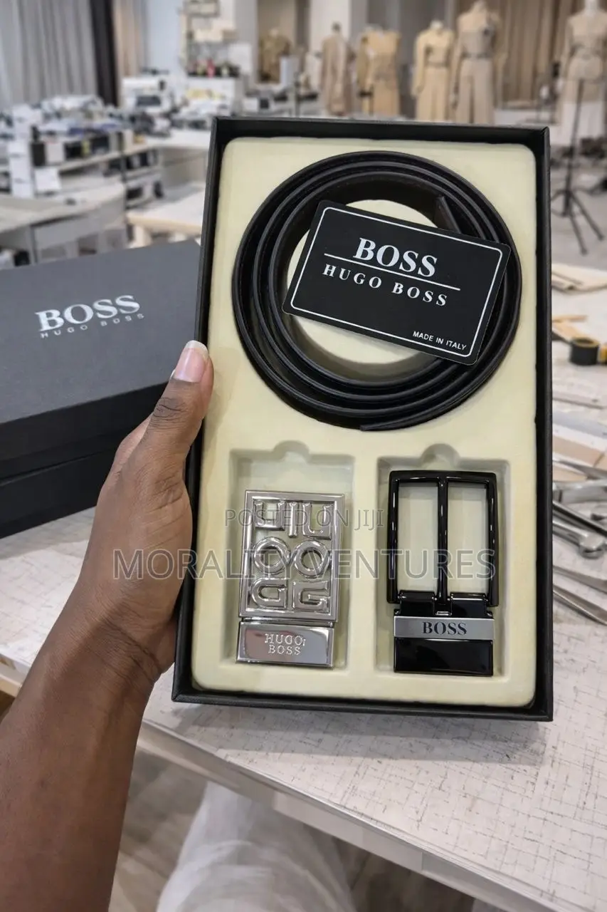 Hugo Boss Leather Belt With Multiple Buckles