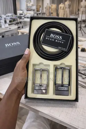 Hugo Boss Leather Belt With Multiple Buckles