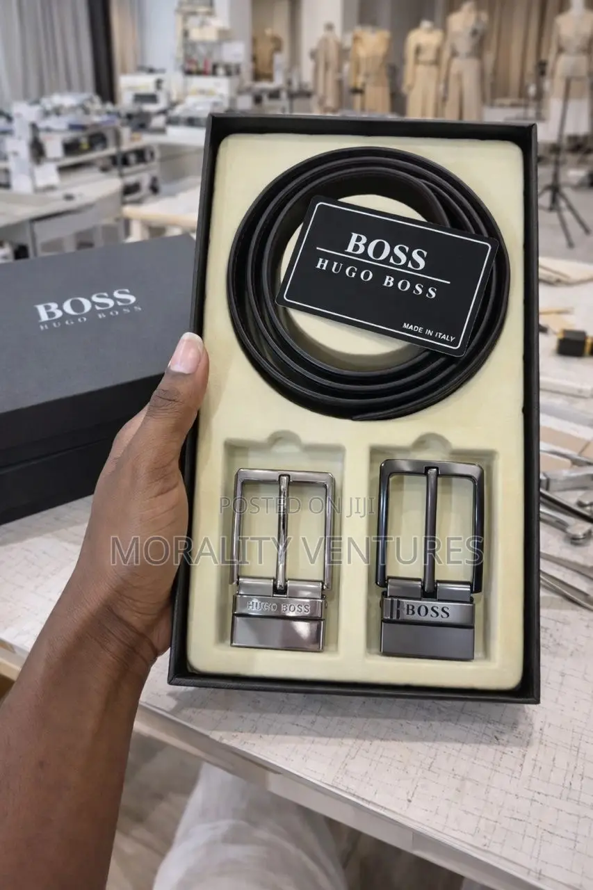 Hugo Boss Leather Belt With Multiple Buckles