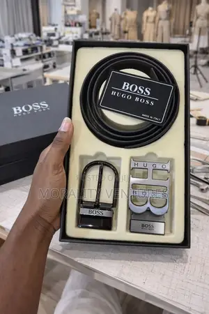 Hugo Boss Leather Belt With Multiple Buckles