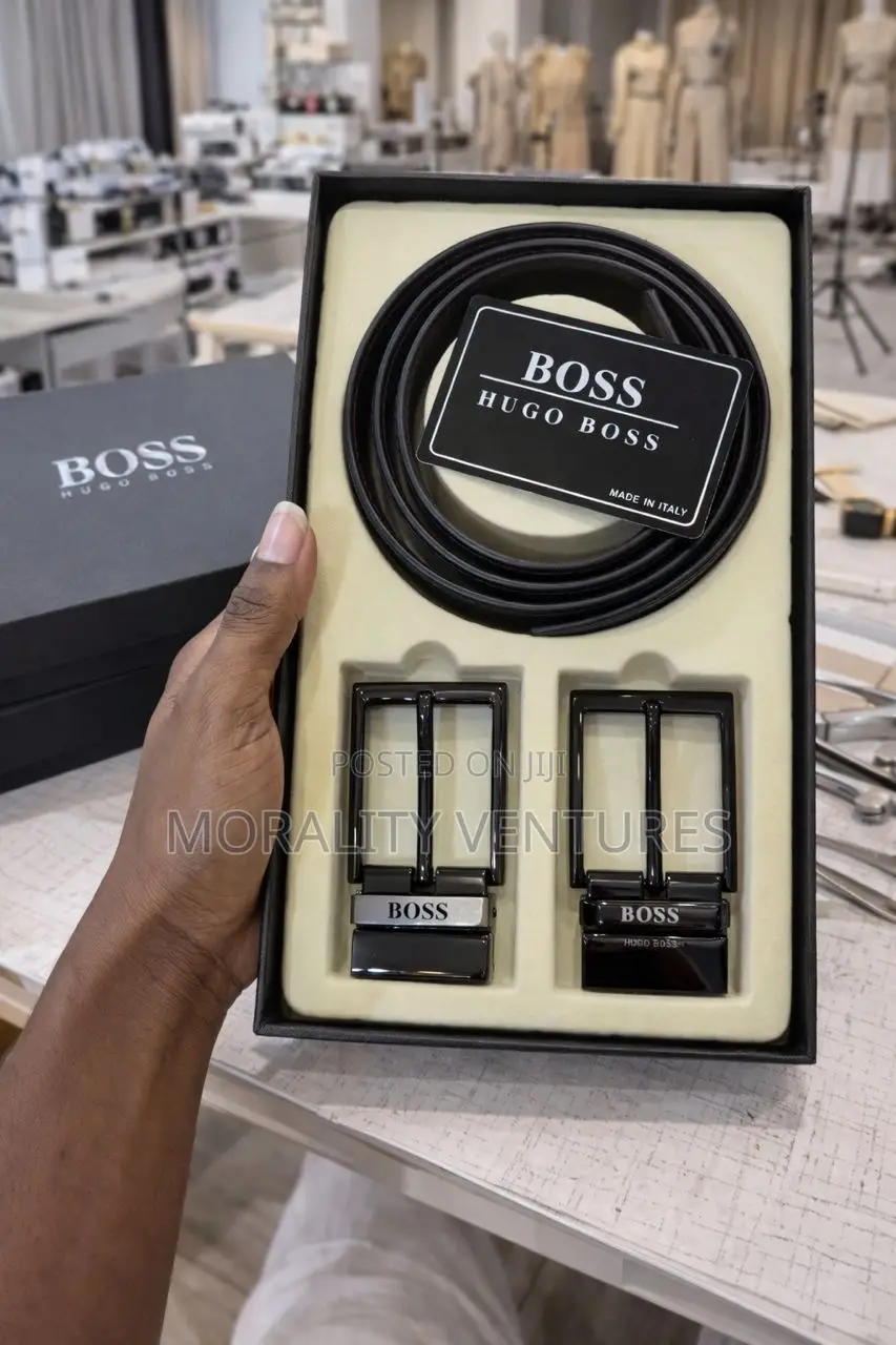 Hugo Boss Leather Belt With Multiple Buckles