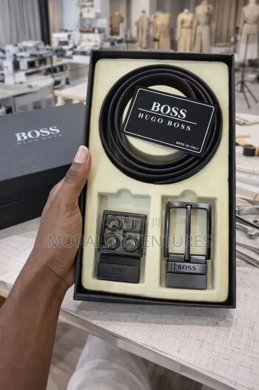 Hugo Boss Leather Belt With Multiple Buckles